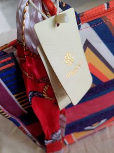 Vibrant Geometric Print Tote Bag