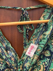Bohemian Print V-Neck Blouse