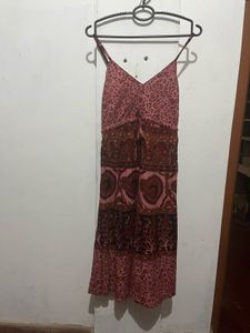 Length-38,,Boho Print Tiered Midi Dress