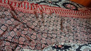 Beautiful Printed ajrakh kalamkari Saree
