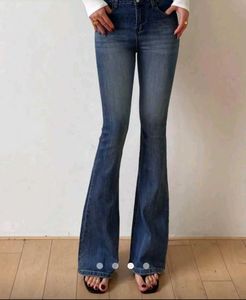 Women's Flared Blue Denim Jeans