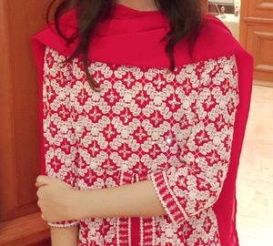 Pink Garara Embroidery Work