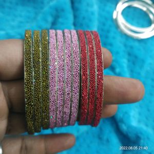 🔥🔥combo of three clr metal shining bangles