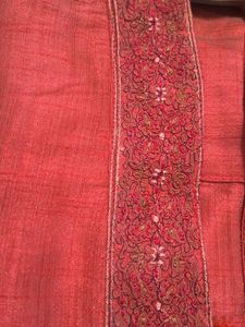 Men's Orange Embroidered Kurta