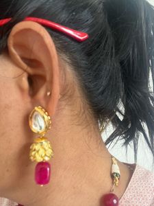 Elegant Kundan &amp; Meenakari reversible Necklace Set