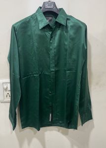 Men's Green Satin Shirt