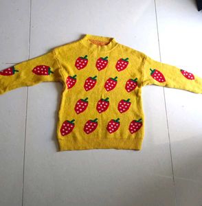 Yellow Strawberry Knit Sweater