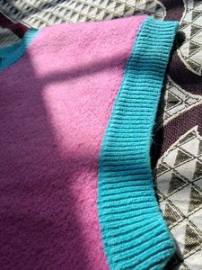 Vibrant Pink &amp; Teal Knit Vest