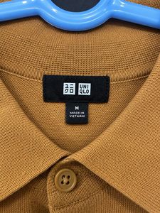 Uniqlo Mustard Yellow Short Sleeve Polo Shirt