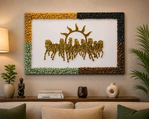 7 Horses Crystal Wall Art Frame