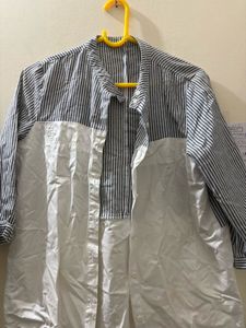 Striped &amp; White Panel Shirt