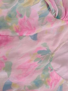 Sheer Floral Print Long Sleeve Top