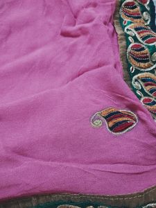pure georgate Thread Work Saree