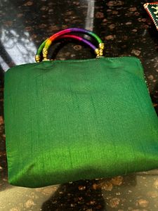 Set of ethnic handbag and wallet