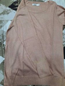 Chic Rose Gold Sparkle Knit Sweater