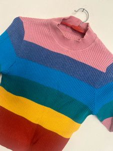 Colorful Striped Knit Top