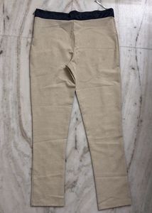Beige Slim Fit Pants