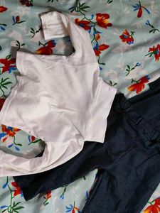 Girls Denim Overalls with Top