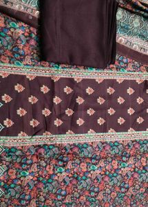 winter Printed suit material with Shawl