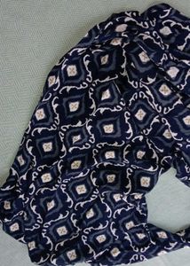 Navy Blue Ikat Print Kurta