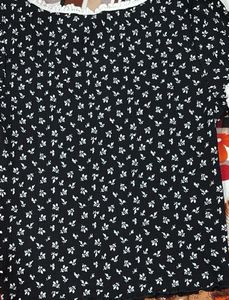 H&amp;M Floral Print Cropped Top with Lace Trim
