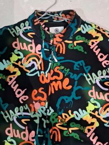 boys Graffiti Print Bomber Jacket
