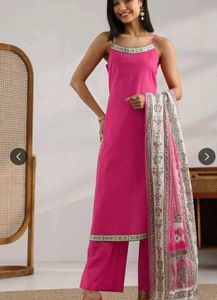 Vibrant Pink Kurta Set with Dupatta XXL 44