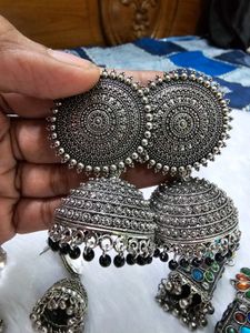 Boho Ethnic Jhumka Earrings &amp; Bangle Set