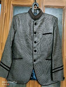 Men's Grey Bandhgala Suit