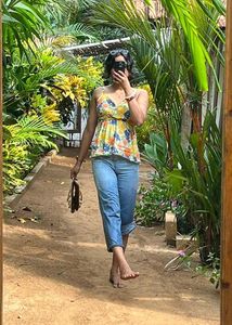 Floral Print Spaghetti Strap Tank Top