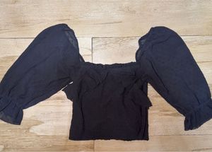 Chic Black Ruffled Blouse