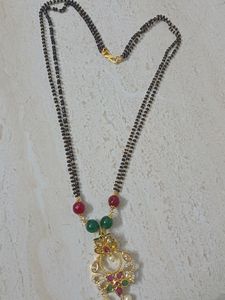One Gram Gold Black Beads With Openable Locket