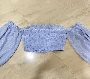 Ruffled Off-Shoulder Crop Top