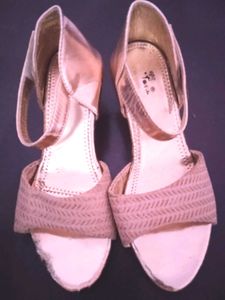 Stylish Rose Gold Wedge Sandals