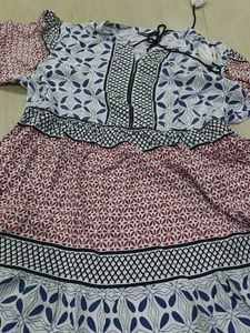 Bohemian Print Tassel Neck Kurta