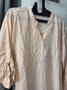 Light Peach pink Printed Kurta