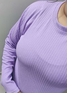 Lavender Textured Long Sleeve Top