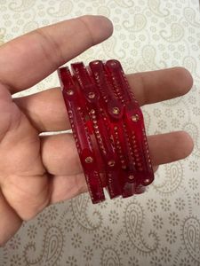 Elegant Red Bangles Set