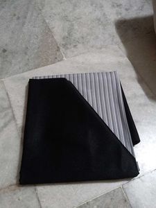 Black Saree with Grey Striped Blouse pack of 5