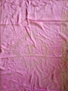 Aunthetic Chanel pink n gold scarf