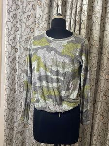 Camouflage Print Long Sleeve Top