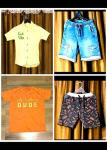 Combo Of 4,2 Shorts, a shirt n tshirt for 7 to 8 y