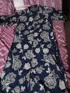 Navy Blue Floral Print kurta plazo set