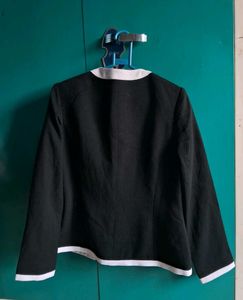 Classic Black Blazer with White Trim
