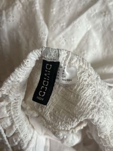 Chic White Eyelet Puff Sleeve Dress
