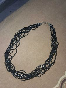 Elegant Black Beaded Necklace