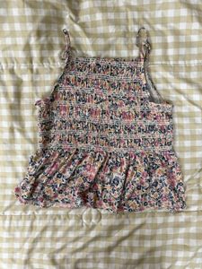 Boho Floral Smocked Peplum Tank Top