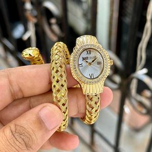 Just Cavalli Gold Snake Bangle Watch