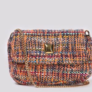 Textured Tweed Crossbody Bag