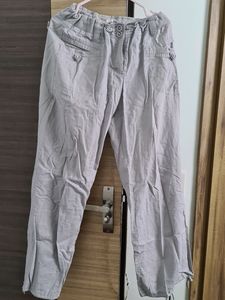 Women Light Blue Cargo Pants